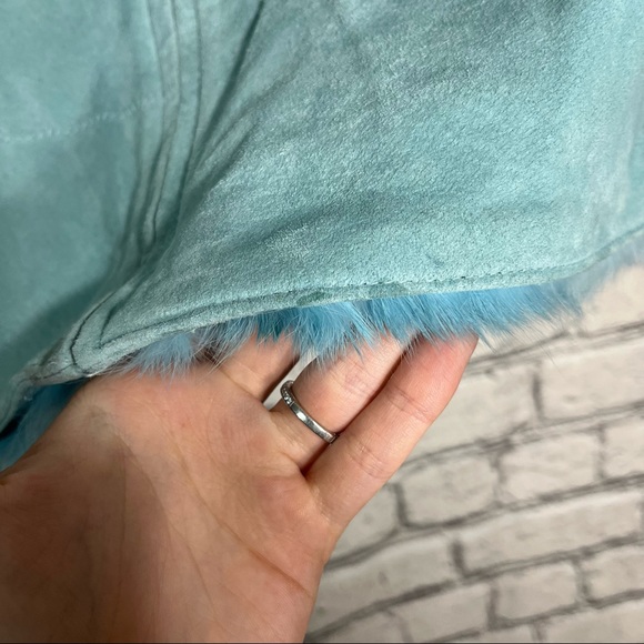 'NWT Vintage Designer Rabbit Fur Vest Genuine Leather Size Small - Picture 15 of 16